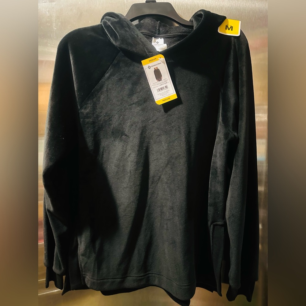 Women's Black Velour Hoodie